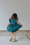 little girls navy ruffle dress