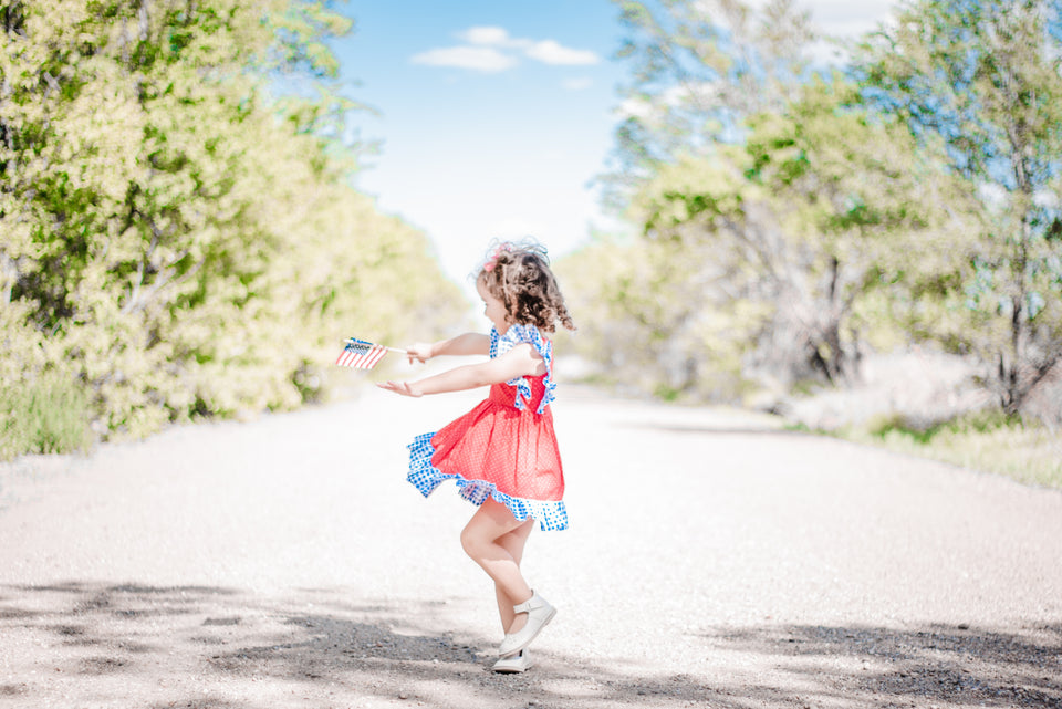 Red white and blue dress for girl outlet