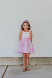 pink and purple tie dye twirl dress