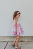 pink and purple tie dye twirl dress for girls
