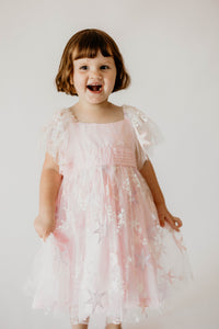 little girls pink and purple tulle star twirl dress