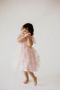 pink and purple moon and star party dress