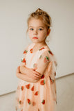 Girl's Pink and Red Sequin Strawberry Tulle Twirl Dress
