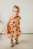 Girl's Pink and Red Sequin Strawberry Tulle Twirl Dress