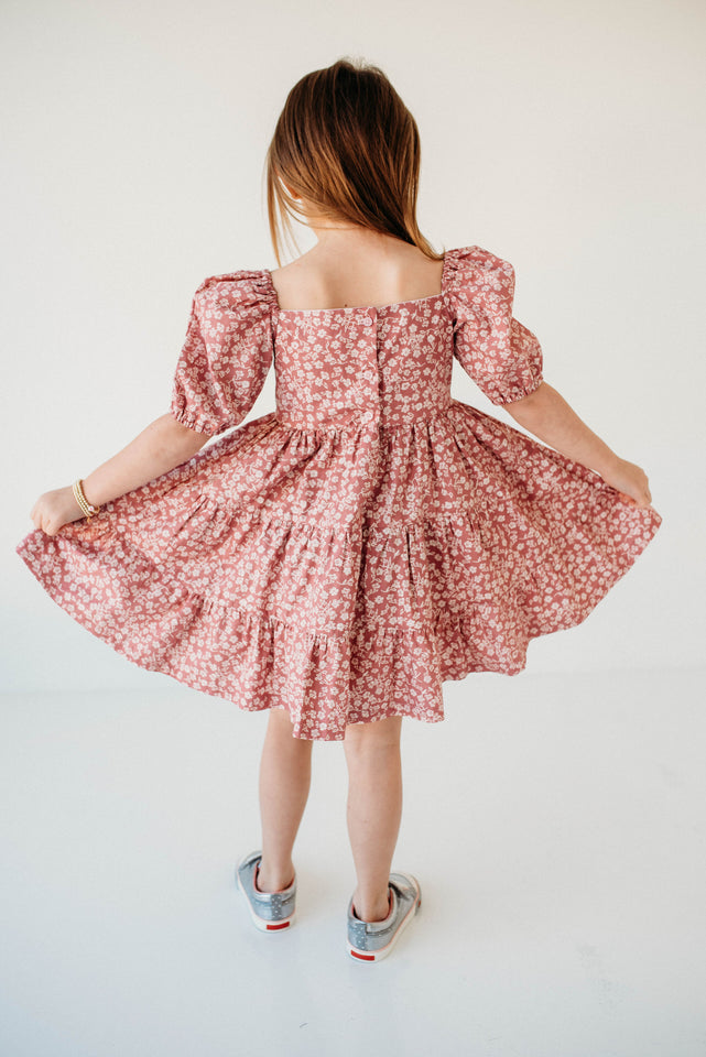 little girls ditsy floral spring twirl dress