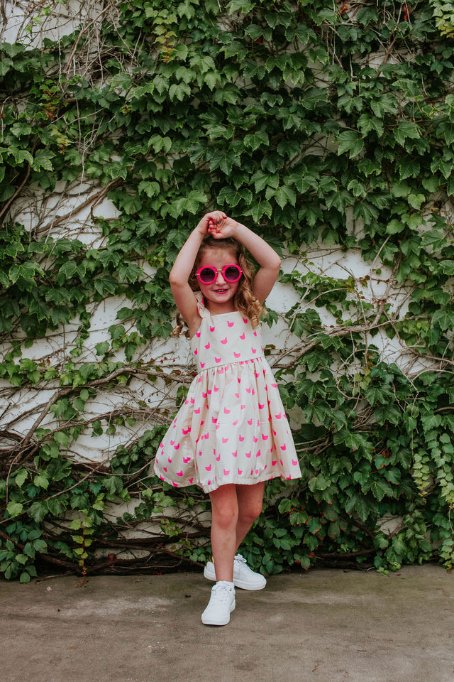 Little Girl's Pink Chicken Twirl Dress
