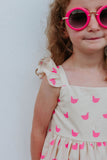 Little Girl's Pink Chicken Twirl Dress