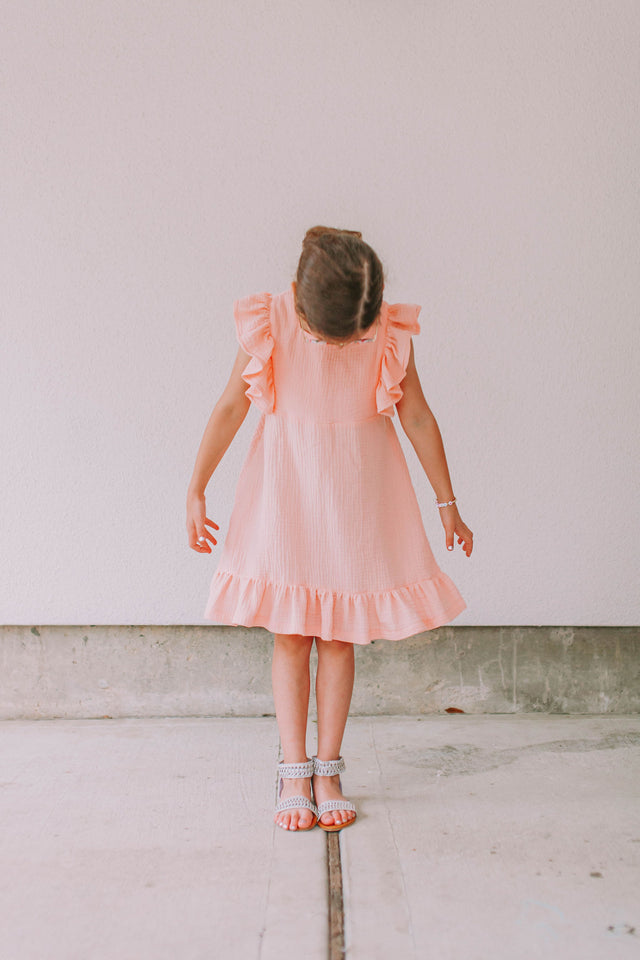 girls pink cotton dress