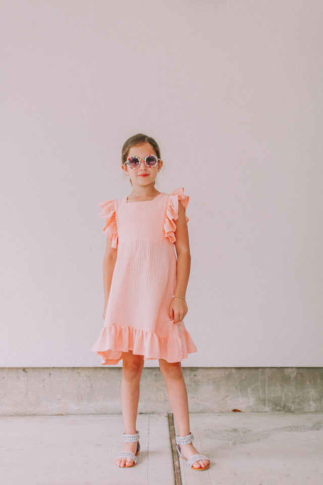 little girls pink cotton dress