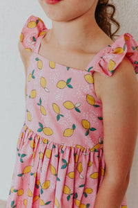 little girls pink lemonade dress