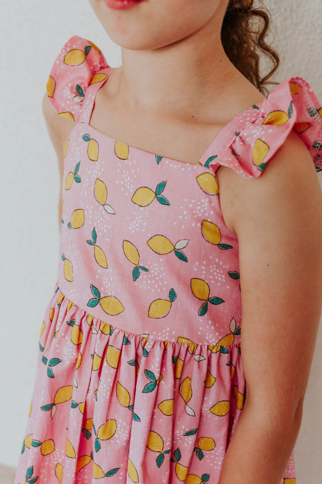 little girls pink lemonade dress