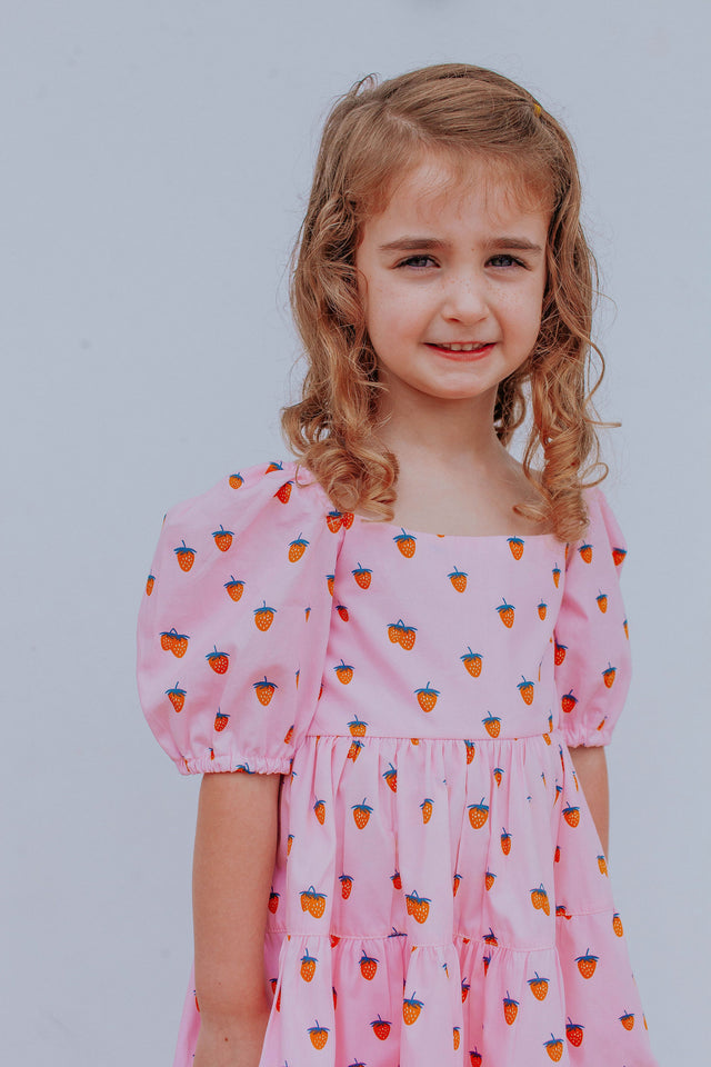 little girls pink twirl nap dress