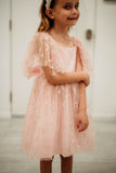 Little Girl's Pink Tulle Moon and Star Twirl Dress