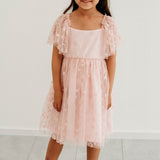 Little Girl's Pink Tulle Moon and Star Twirl Dress