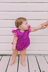 infant girls purple first birthday outfit