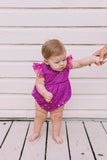 Infant Girl's Purple Confetti Tulle Bubble Romper