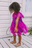 Girl's Purple Confetti Tulle Polka Dot Party Dress