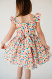 Little Girl's Rainbow Macaron Twirl Dress