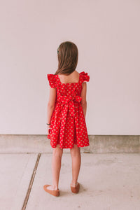 Toddler Girls All Over Floral Print Flounce Sleeve Ruffle Sleeve Dress