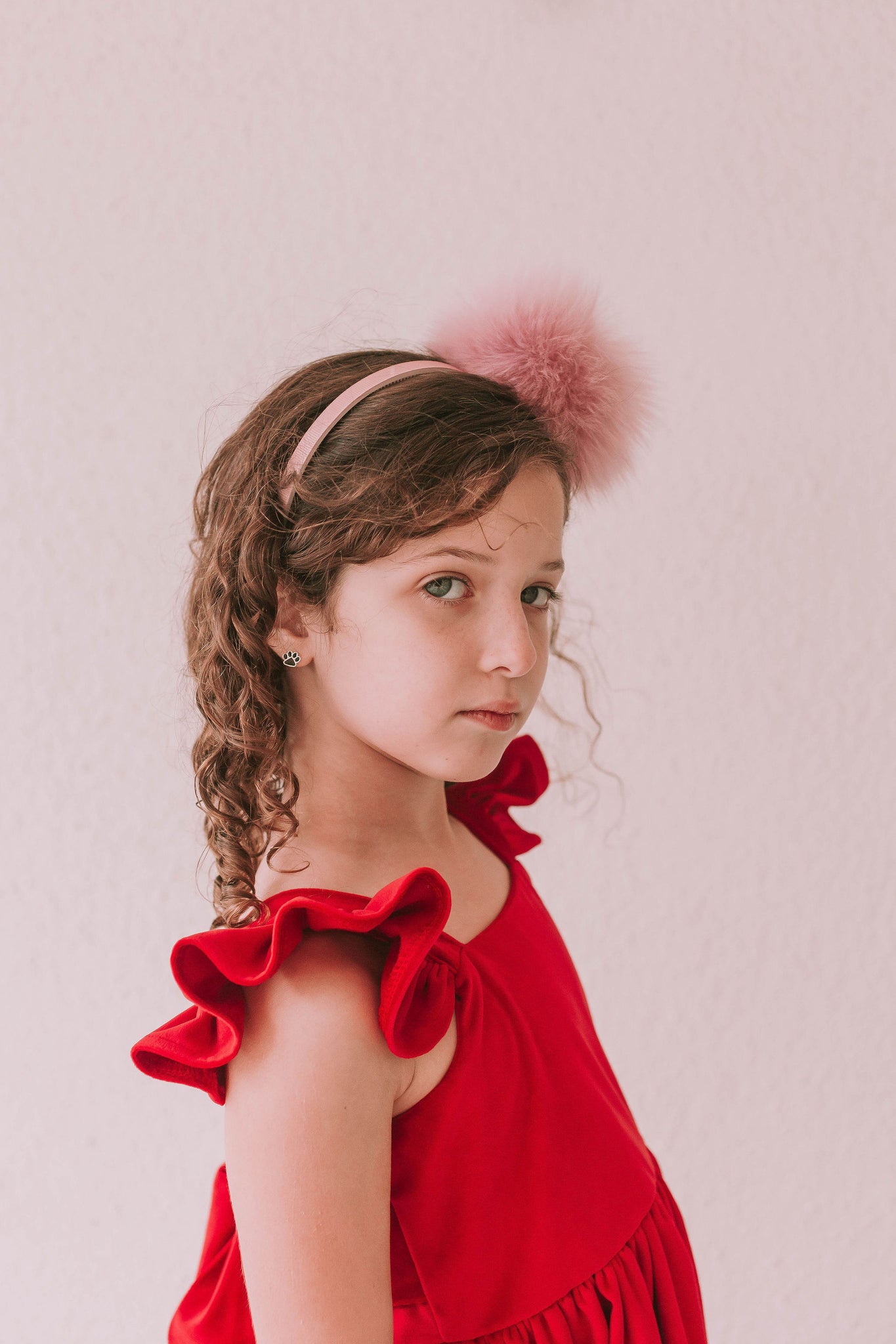 cuteheads Little Girl's Flutter Sleeve Velvet Dress