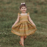 little girls retro floral print dress