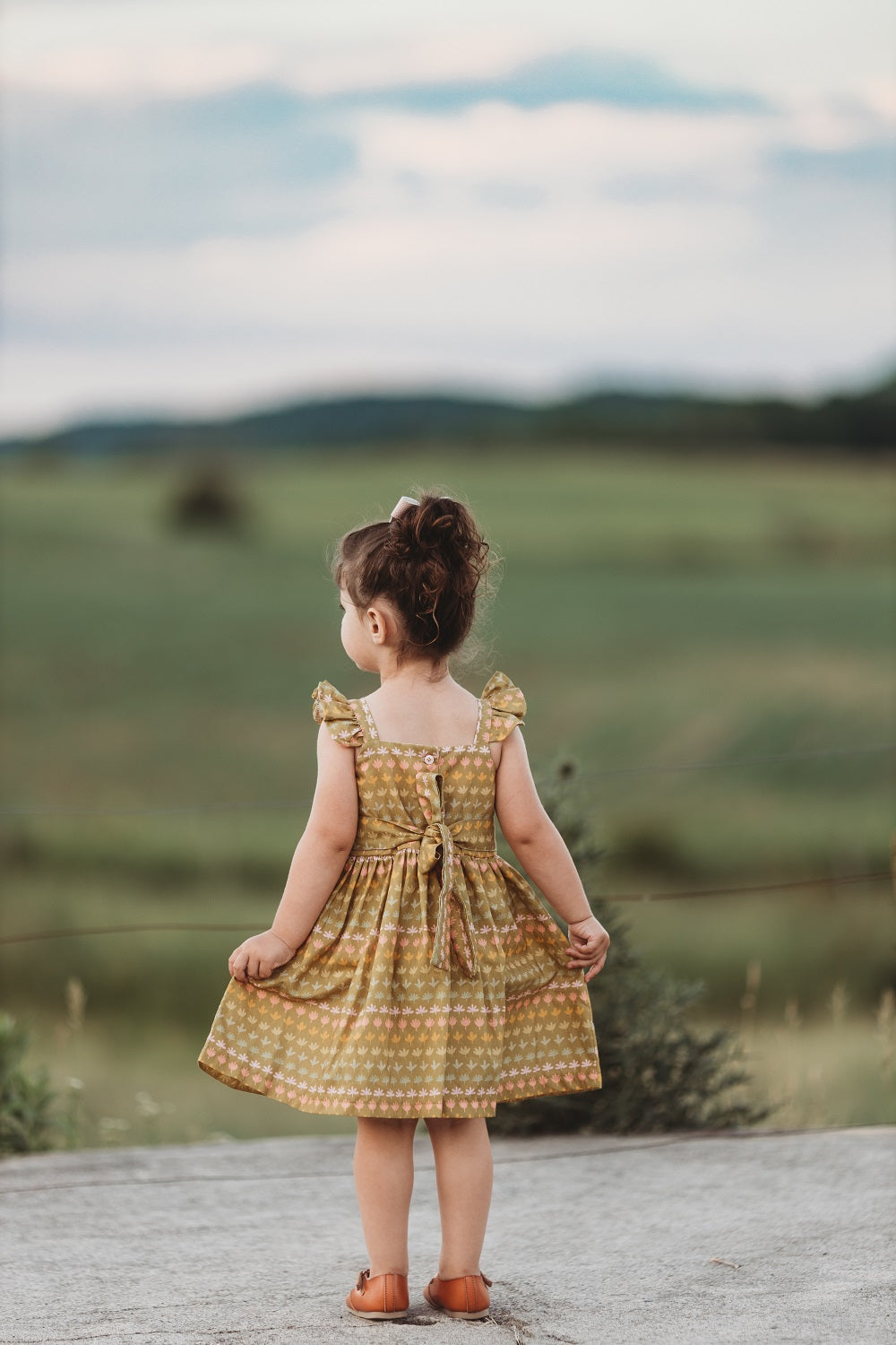 cuteheads Little Girl's Flutter Sleeve Velvet Dress