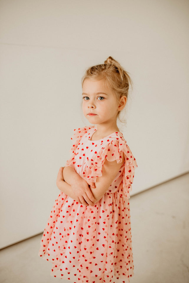 little girls designer tulle valentines day dress