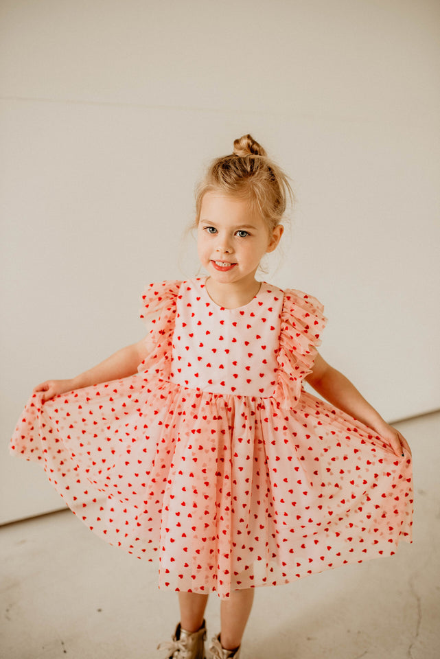 designer tulle hearts dress girls