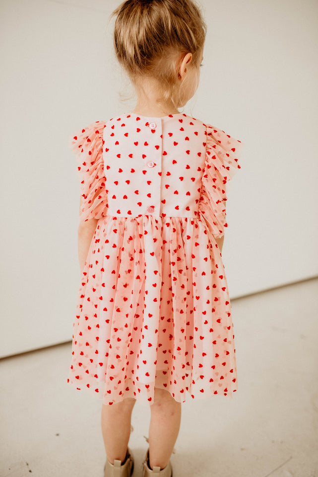 little girls designer valentines day tulle dress