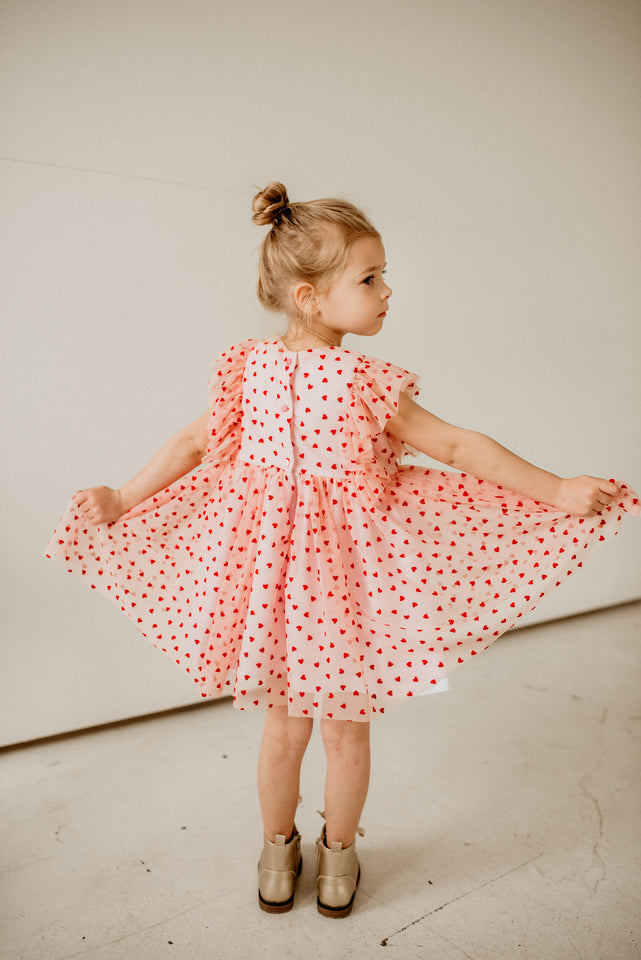 little girls designer valentines day tulle dress