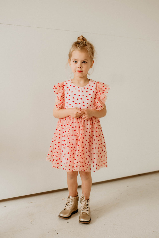 little girls designer valentines day tulle dress