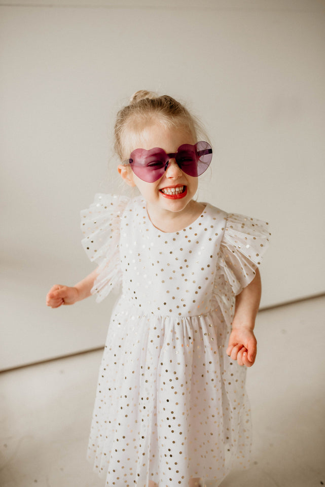 Zara white polka dot tulle dress top