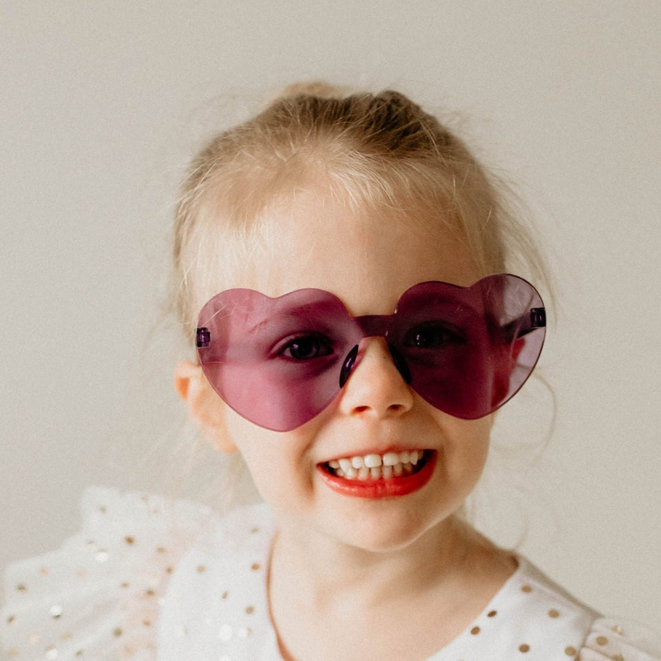 little girls purple heart sunglasses