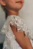 little girl's white lace dress