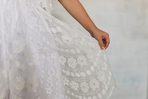 little girl's floral white lace dress