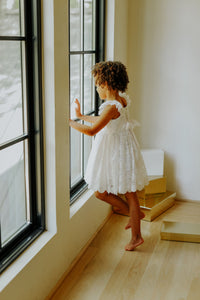 Little Girls Lace Scalloped Edge Special Occasion Dress