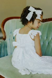 Little Girls Lace Scalloped Edge Special Occasion Dress
