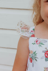 Little Girl's Woodland Creatures Wonderland Print Tulle Twirl Dress