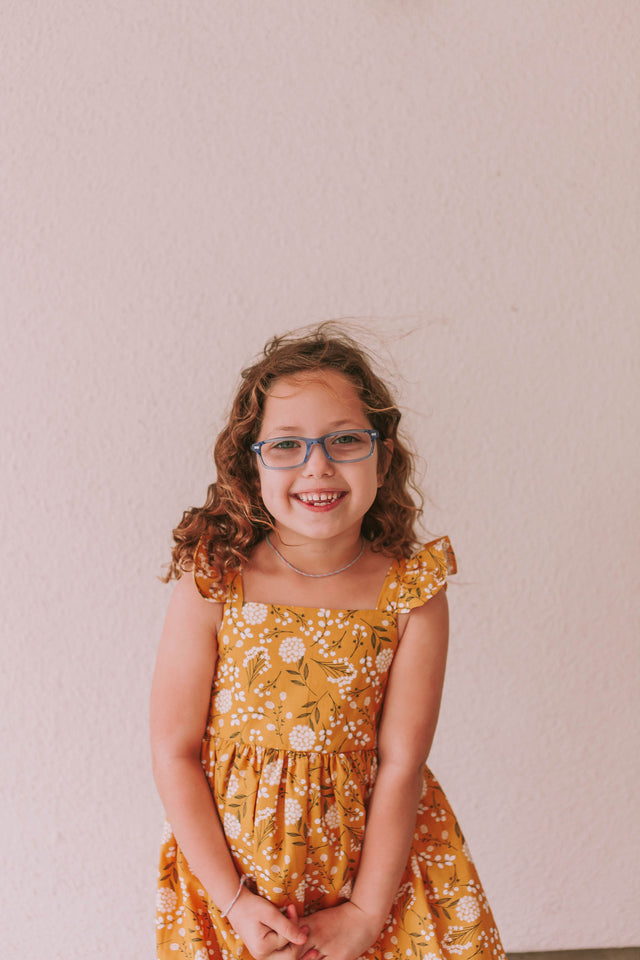 little girls yellow sun dress