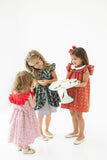 red and green polka dot Christmas dress