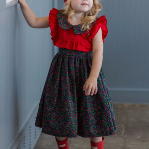 Red and navy christmas dress