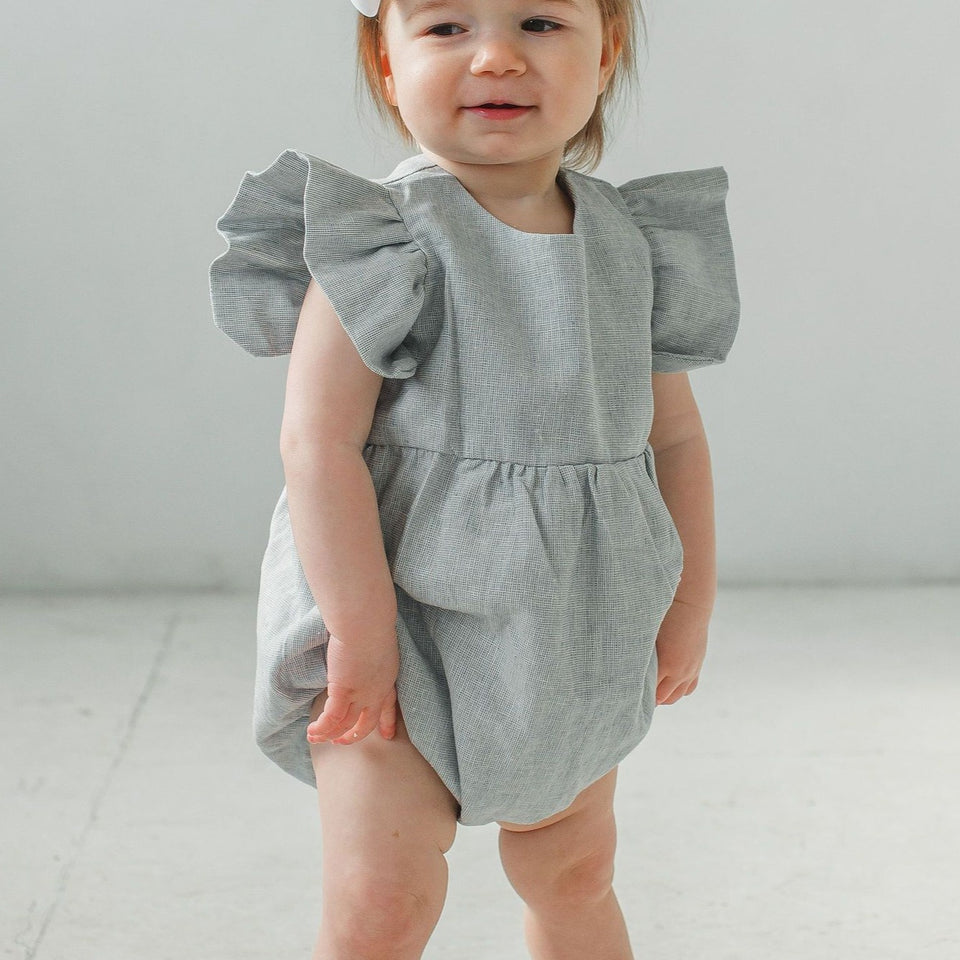 Ruffle sleeve cheap romper baby
