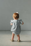 baby girl's pale blue flutter sleeve romper