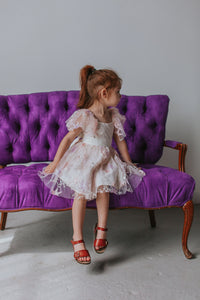 kids pink lace dress