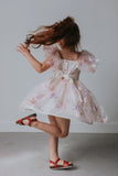 pink lace dress with stars for kids