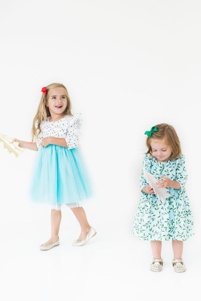 little girls Christmas string light dress