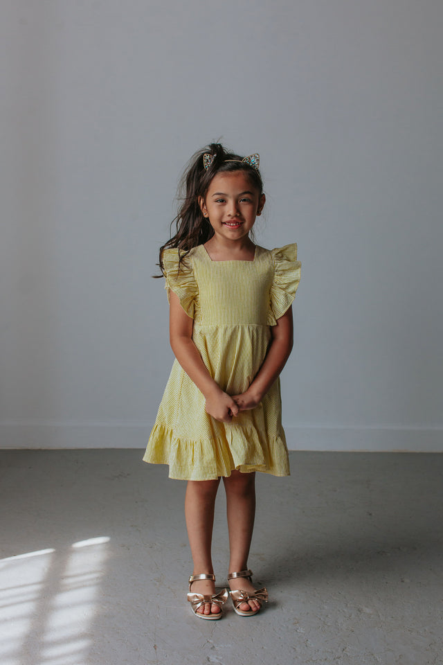 yellow seersucker dress 