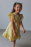 little girls yellow seersucker dress