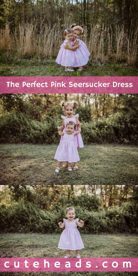 pink seersucker dress little girls
