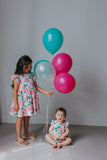 Infant Girl’s Pink and Green Boho Floral Print Double Gauze Bubble Romper